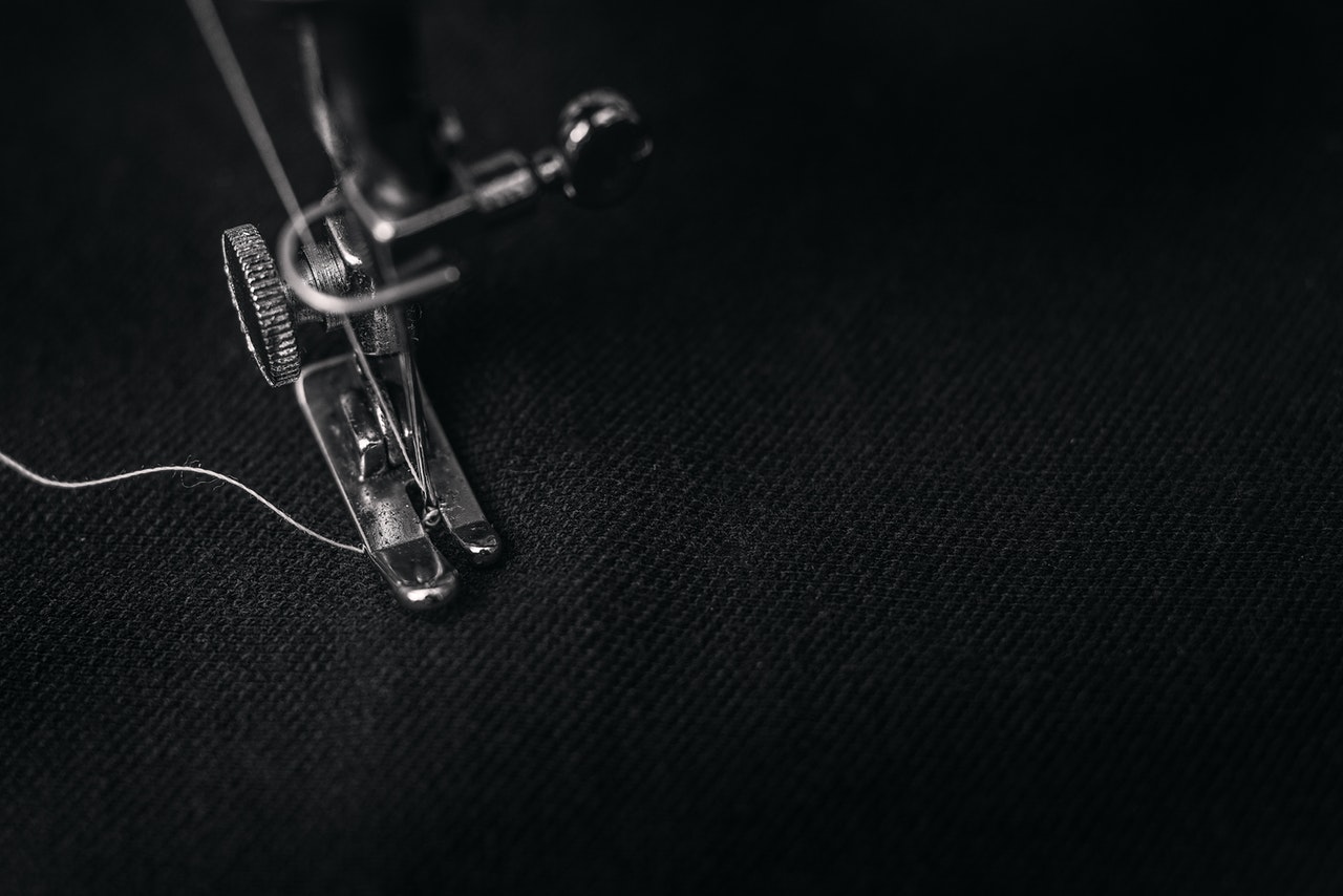 closeup shot of a sewing machine